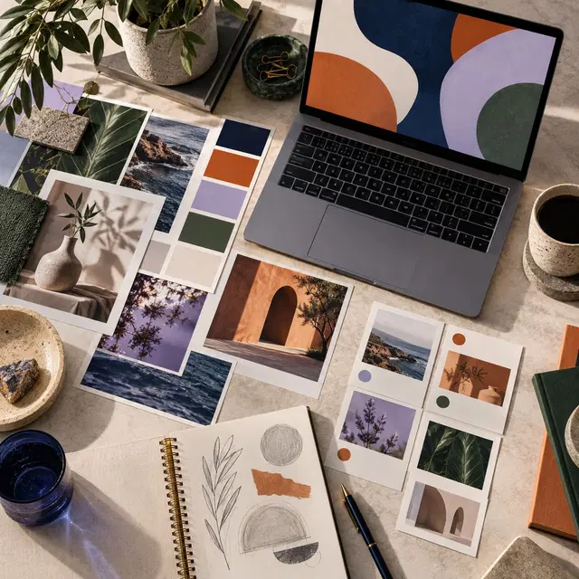 Professional strategy sprint cover showing a focused brand and content planning session for a small business.