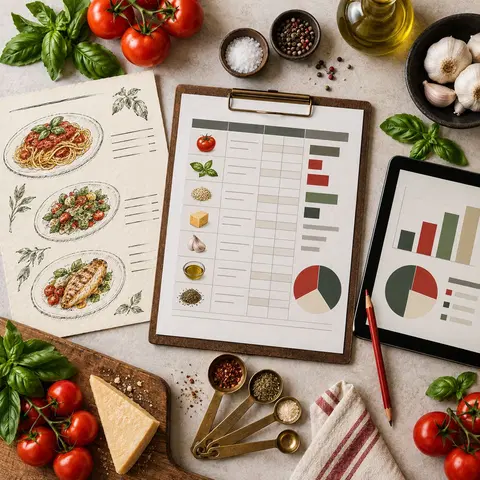 Warm professional cover for a menu costing audit with practical ingredient-cost and pricing review cues.
